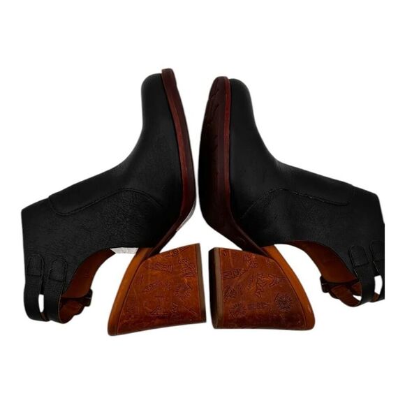 Kork-Ease Women's Leather Block Heel Slingback Cedro Heel Sandals Black Size 8.5 - Picture 4 of 11